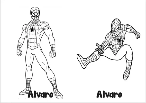 Libritos para colorear o pintar personalizados de Spiderman 1