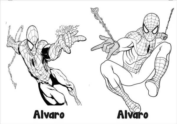 Libritos para colorear o pintar personalizados de Spiderman 2