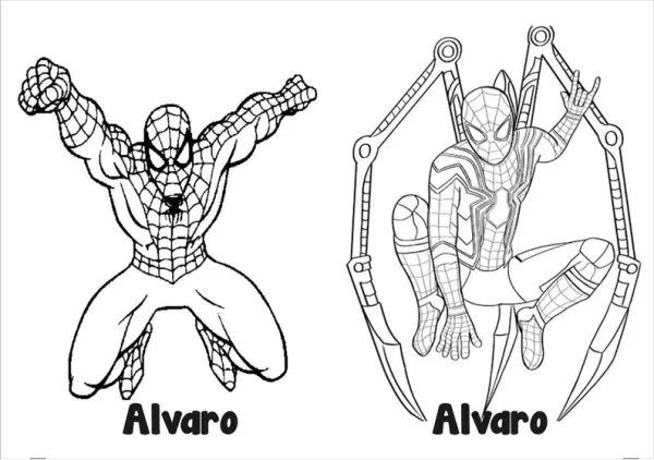 Libritos para colorear o pintar personalizados de Spiderman 3