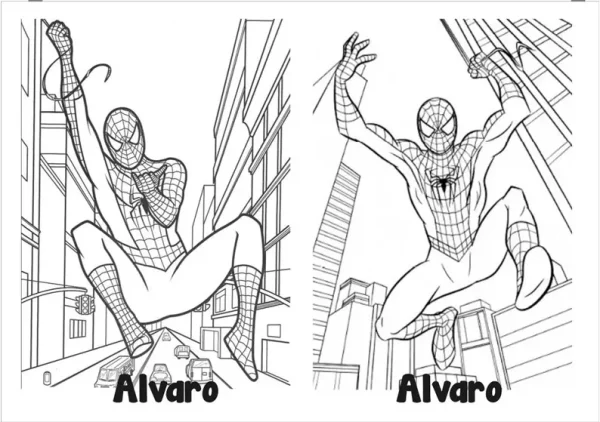 Libritos para colorear o pintar personalizados de Spiderman 4