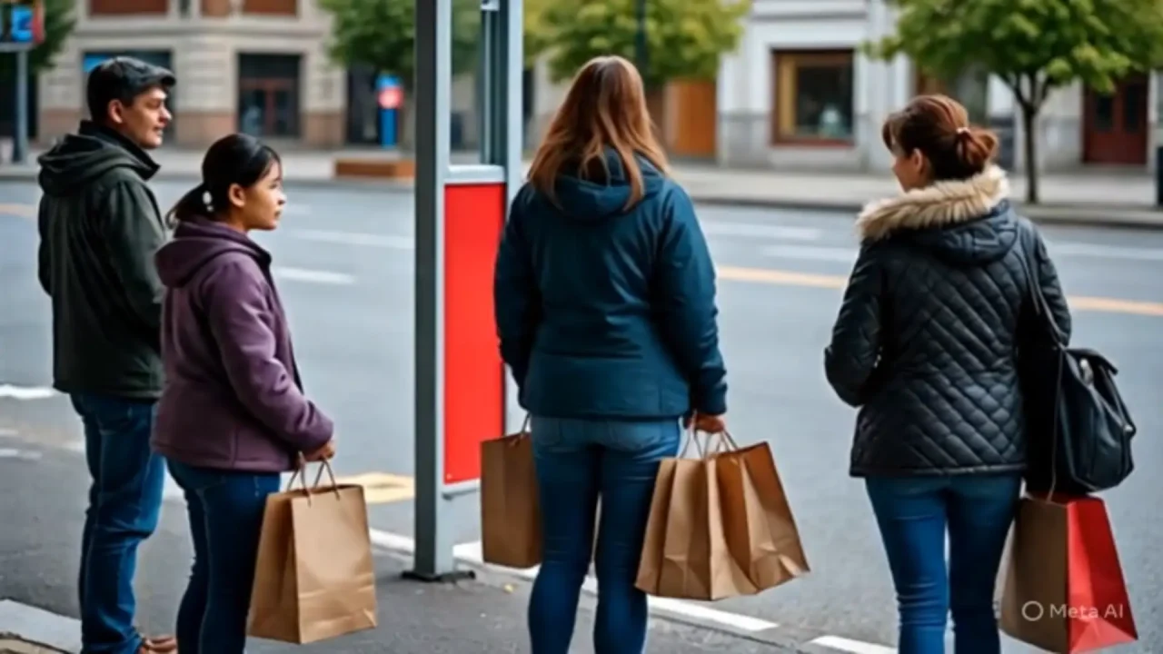 observar las paradas de micros en la ciudad